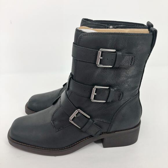 LUCKY BRAND Women's Katriny Boot 6 Black Leather Motorcycle Riding NWOB - Picture 4 of 11